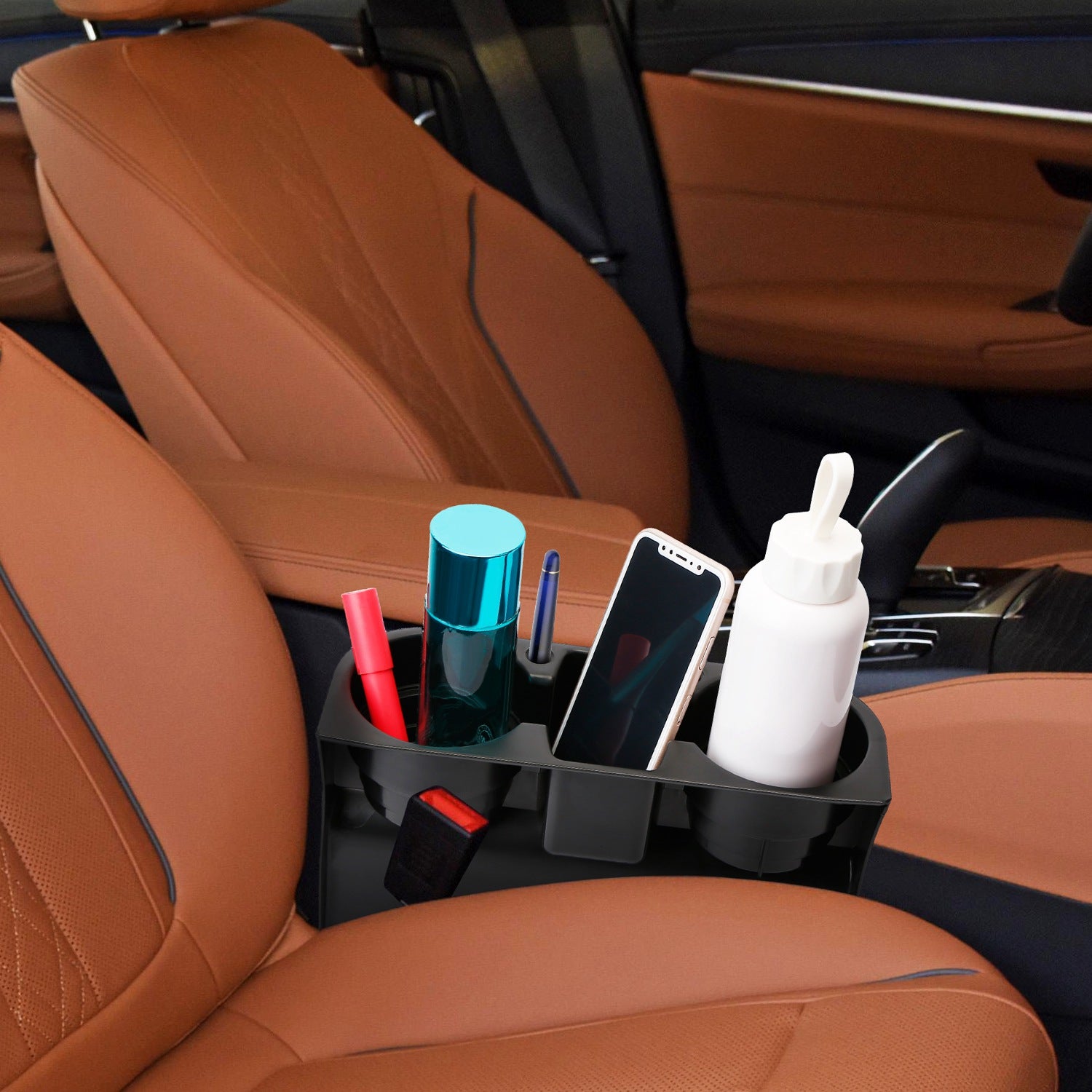 1Pc Car Seam Cup Holder Seat Gap Wedge Drink Storage Organizer Console Side Pock