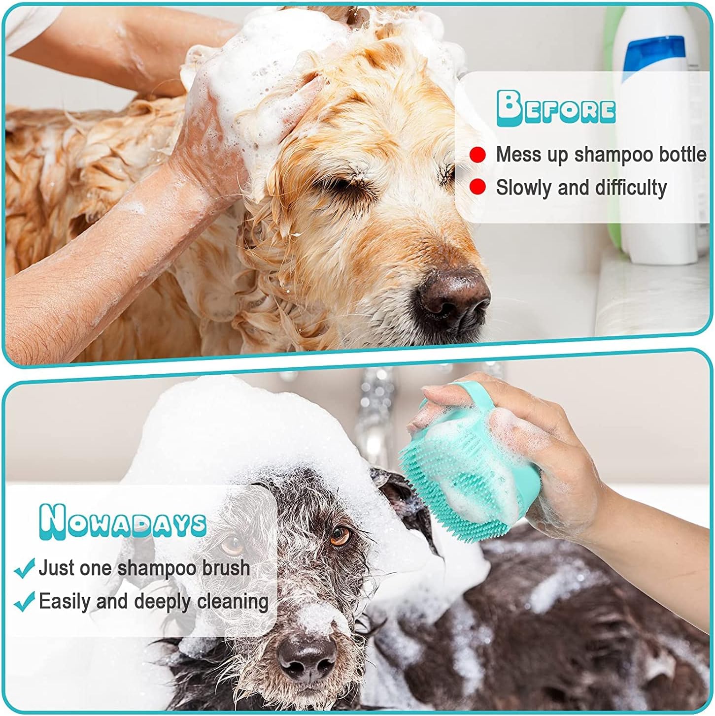 7pcs Pet Grooming Kit, Self-Cleaning Brush Shedding Kit With Nail Clipper, Flea 