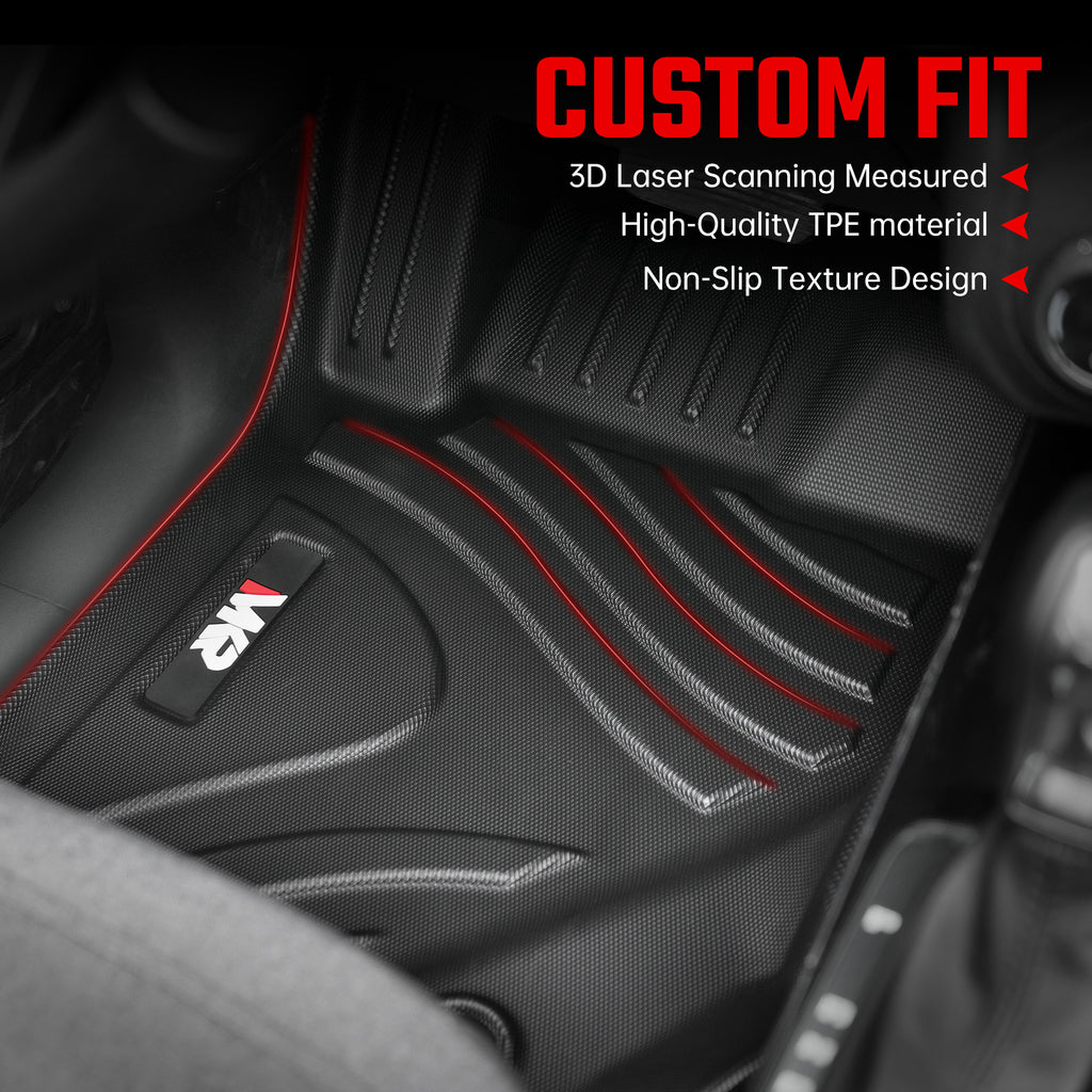MKR Car Floor Mats For 2021-2023 Ford Bronco 4 Doors 3D TPE All-Weather Floor Ma