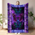 Butterfly Printed Flannel Blanket - Soft, Warm, Lightweight For Couch,Office, Be