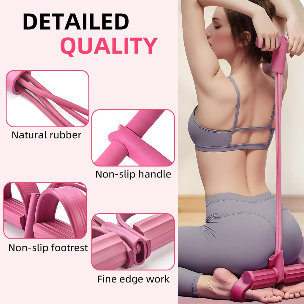 Multifunction Pedal Resistance Band, 4-Tube Elastic Pull Rope For Home Yoga, Leg