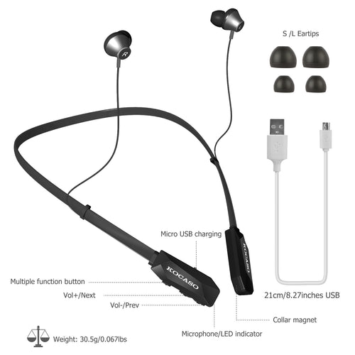 Black-Red Color Options -- 1Pc Wireless Neckband Headphones V4.2 Sweat-proof Spo