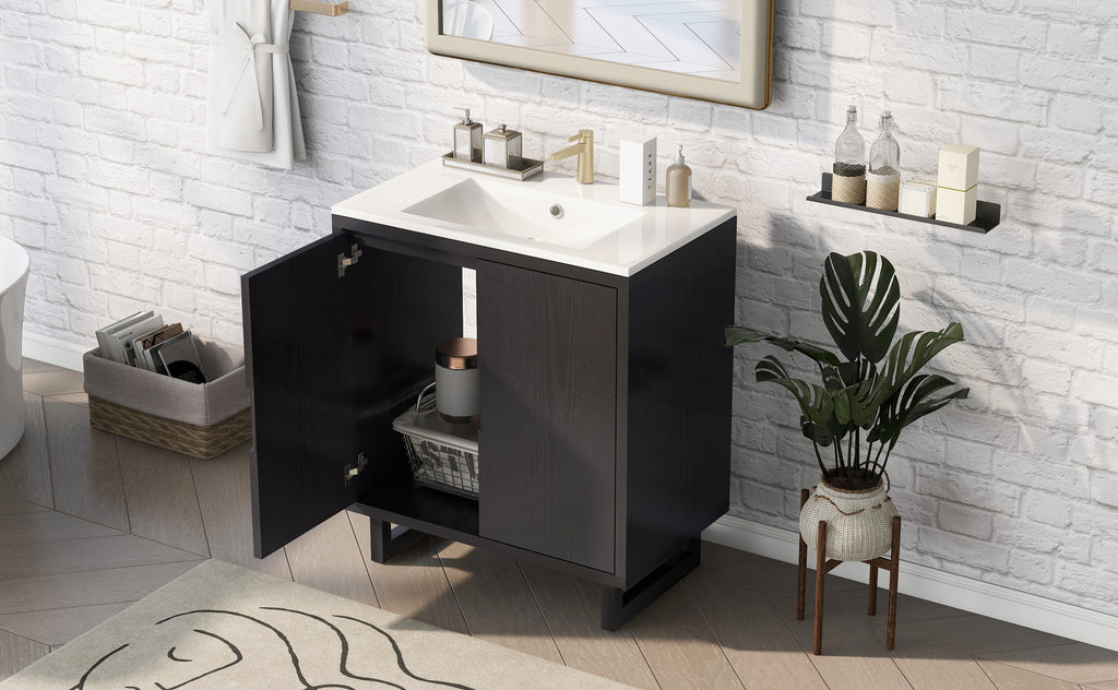 30  Bathroom Vanity Set With Sink, Combo Cabinet, Bathroom Storage Cabinet, Soli