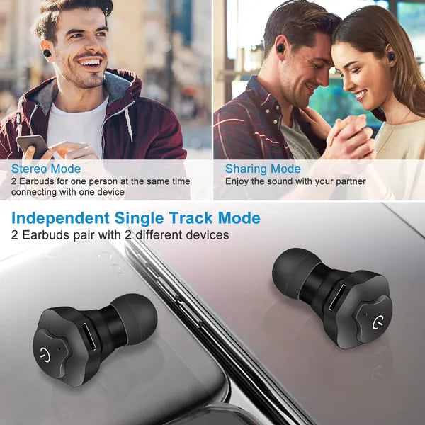 True Wireless Earbuds CSR V4.2 In-ear Stereo Headsets IP44 Waterproof Apt-X TWS 