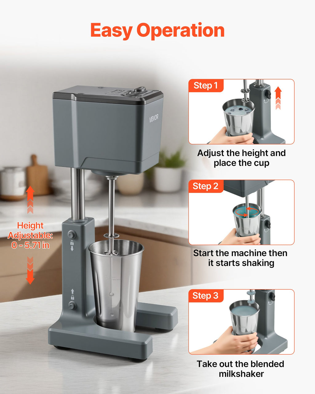 Milkshake Maker, 150W Milk Shake Maker Mixer, Single Head Drink Mixer Blender Ma