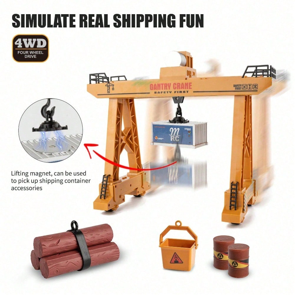 2.4GHz Remote Control Gantry Crane, Assemble It Yourself. A 118 Scale, Lifelike 