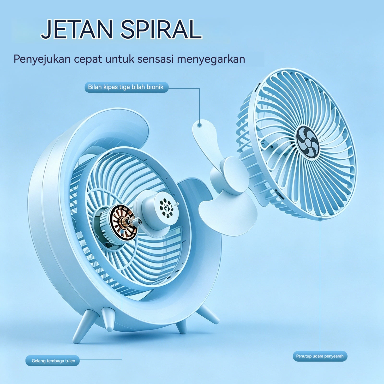 Lamp Effect Fan Green Li-On Rechargeable