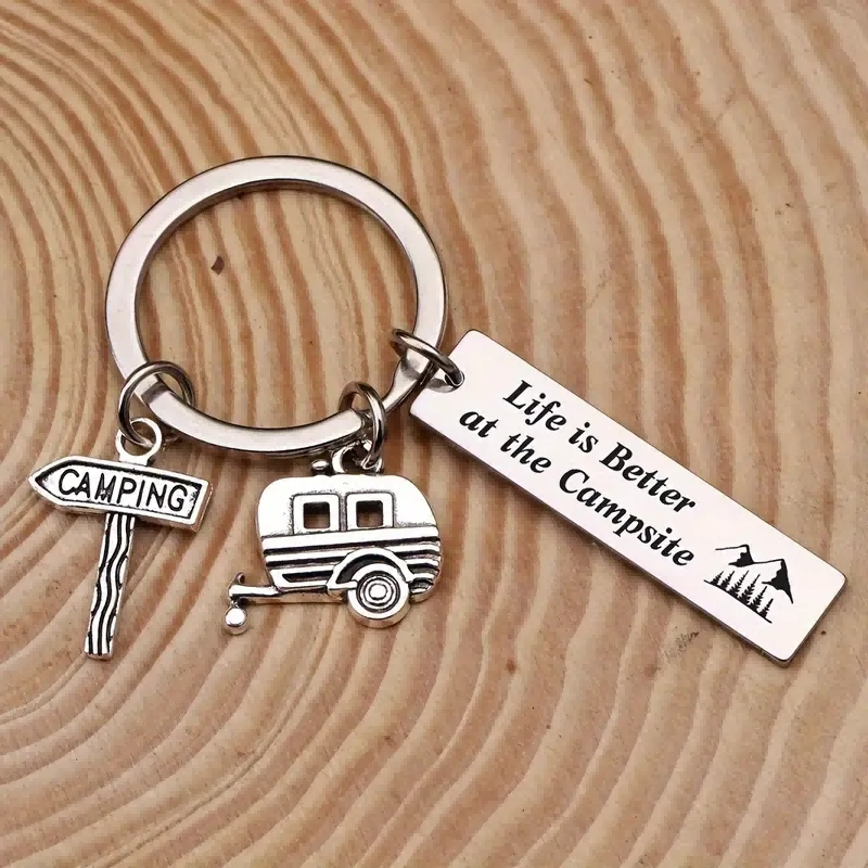 4pcs  Camping Site Life Is Better Keychain, RV Camping Trailer Accessories, Camp