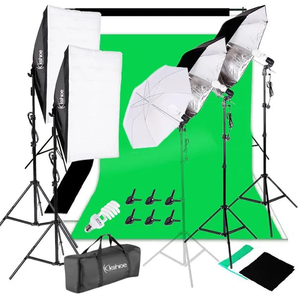 45W White Umbrellas Silver Black Umbrellas Soft Light Box Background Stand Light
