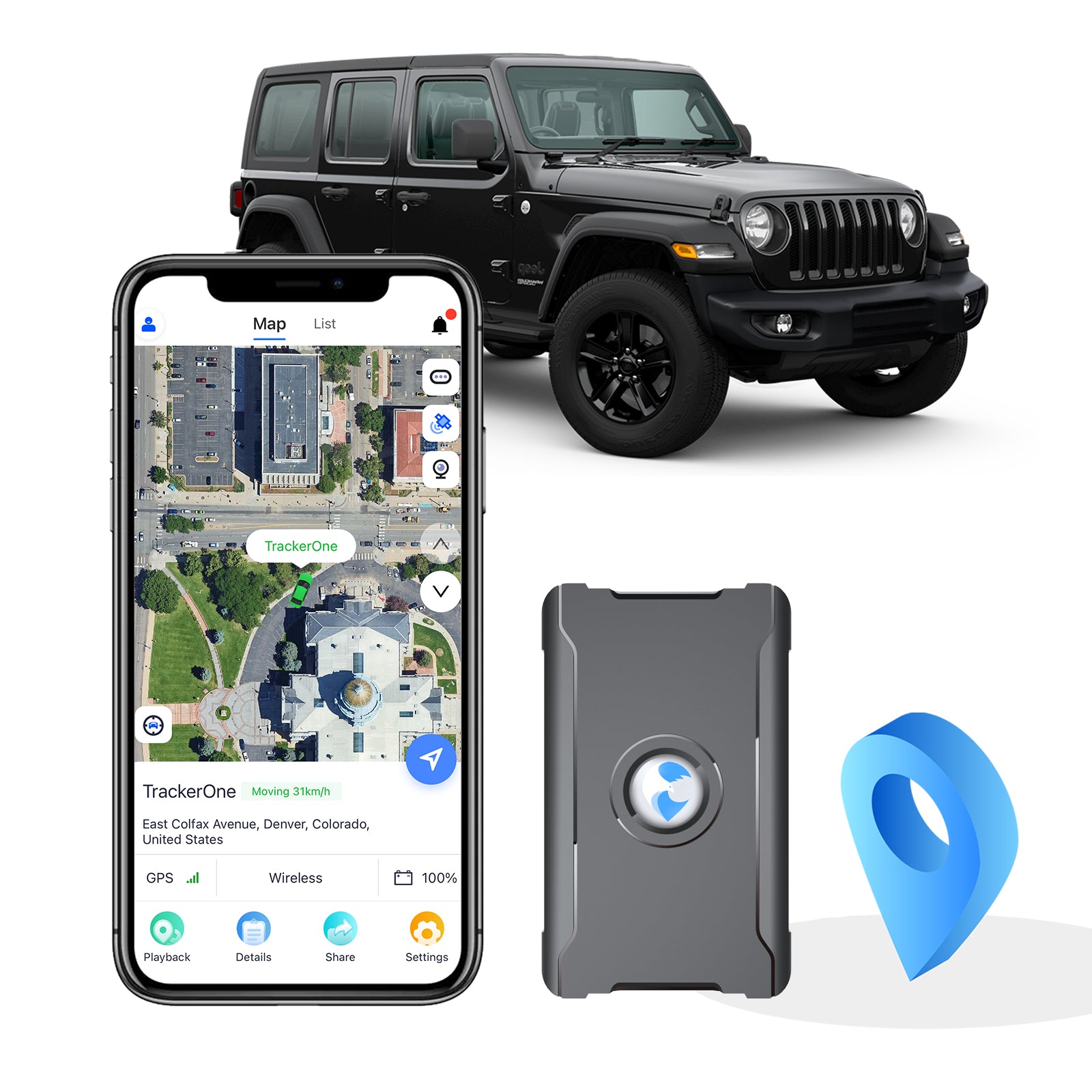 Anti-Theft Hidden GPS Tracker With Remote Control Real-Time Vehicle Tracker For 