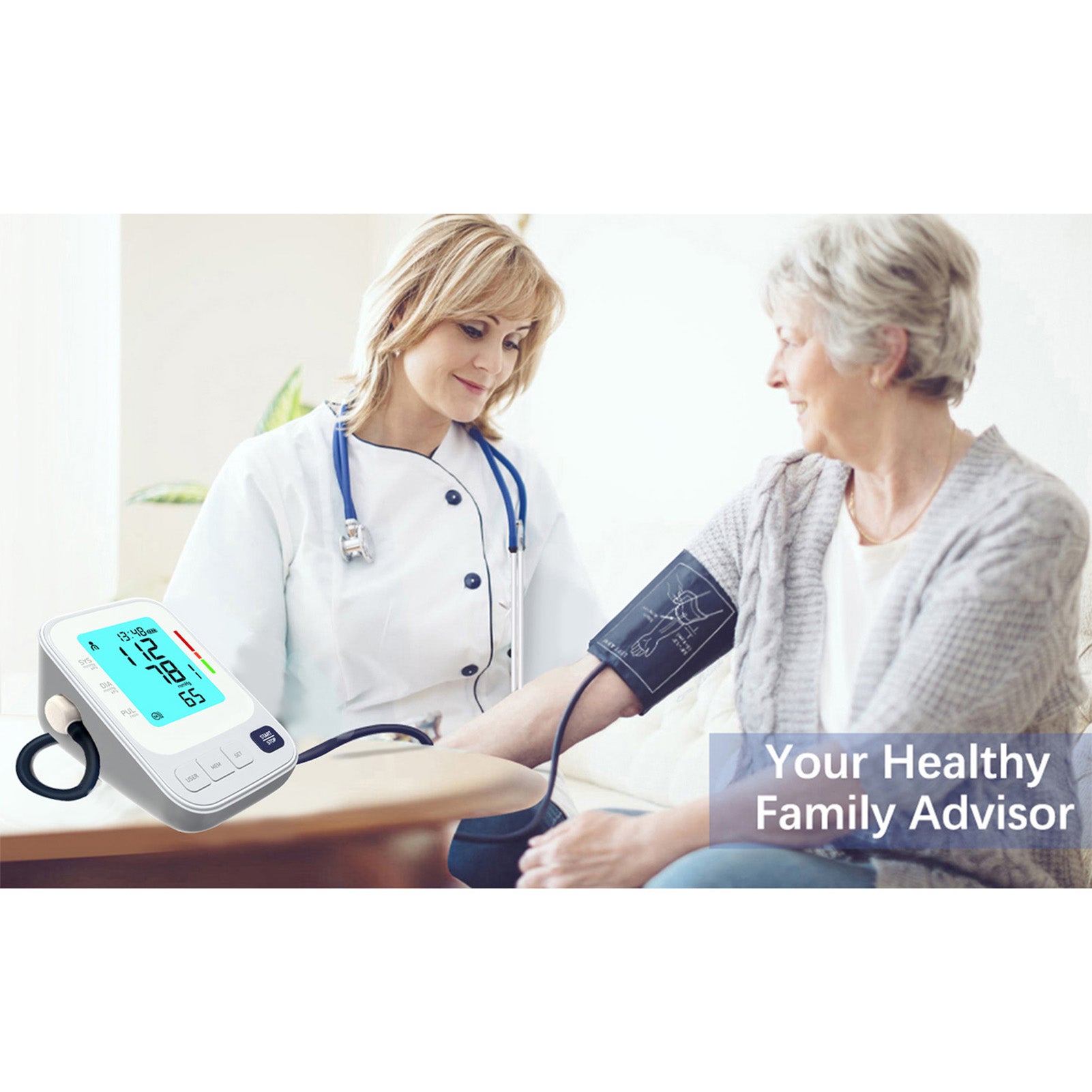 Blood Pressure Gauge LCD Display Smart Storage Portable Accurate Arm Cuff Blood 