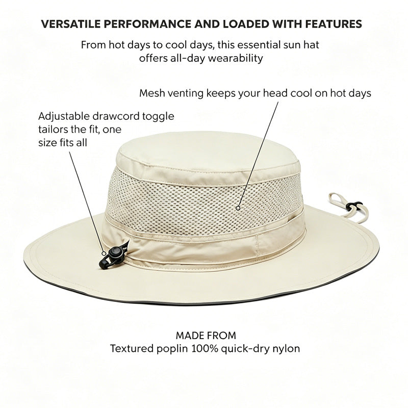Breathable Wide Brim Sun Hat For Men & Women ,UV Protection Bucket Hat For World