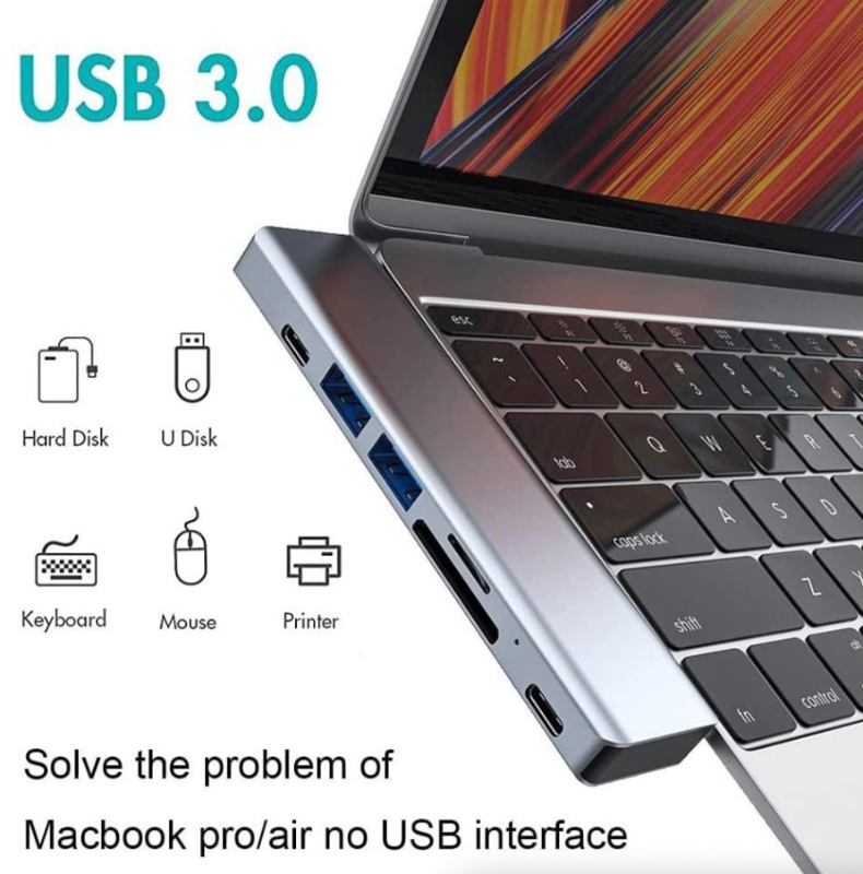 Multiport USB-C Hub Type C To USB 3.0 4K HDMI Adapter For Macbook Pro  Air USA