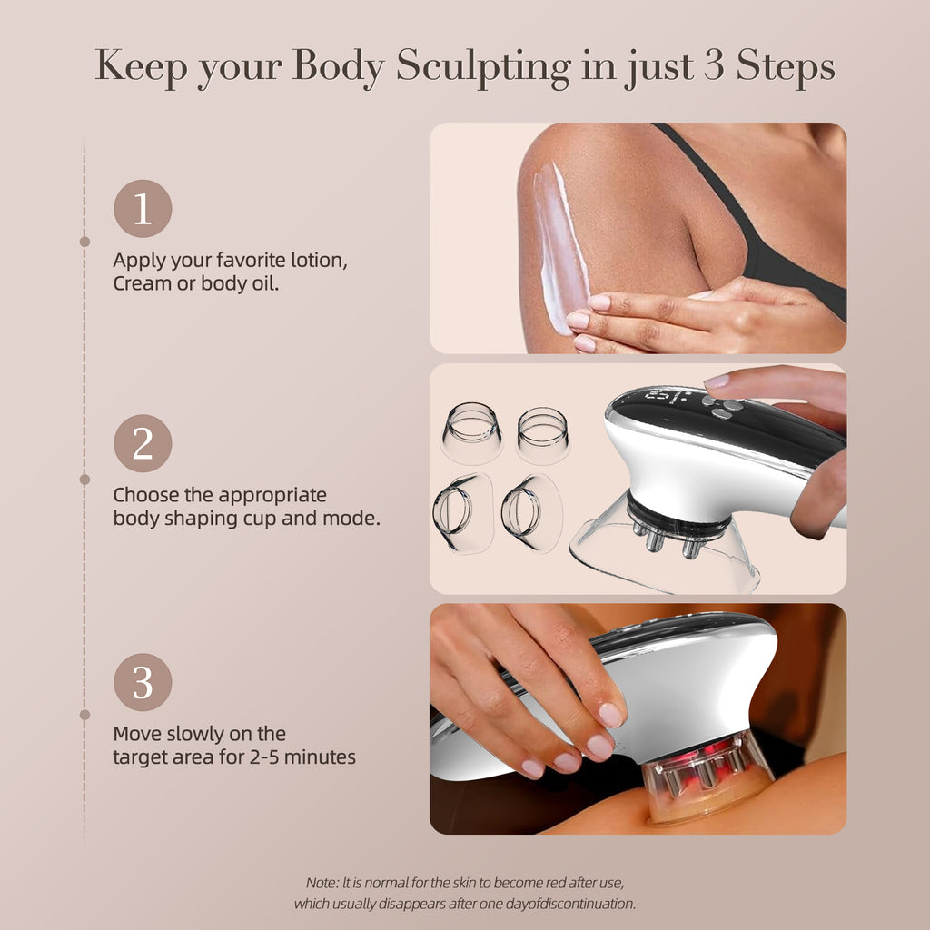 Face & Body Sculpting Machine With 4 Cups, Reduce Belly Fat, Smart Cupping Thera