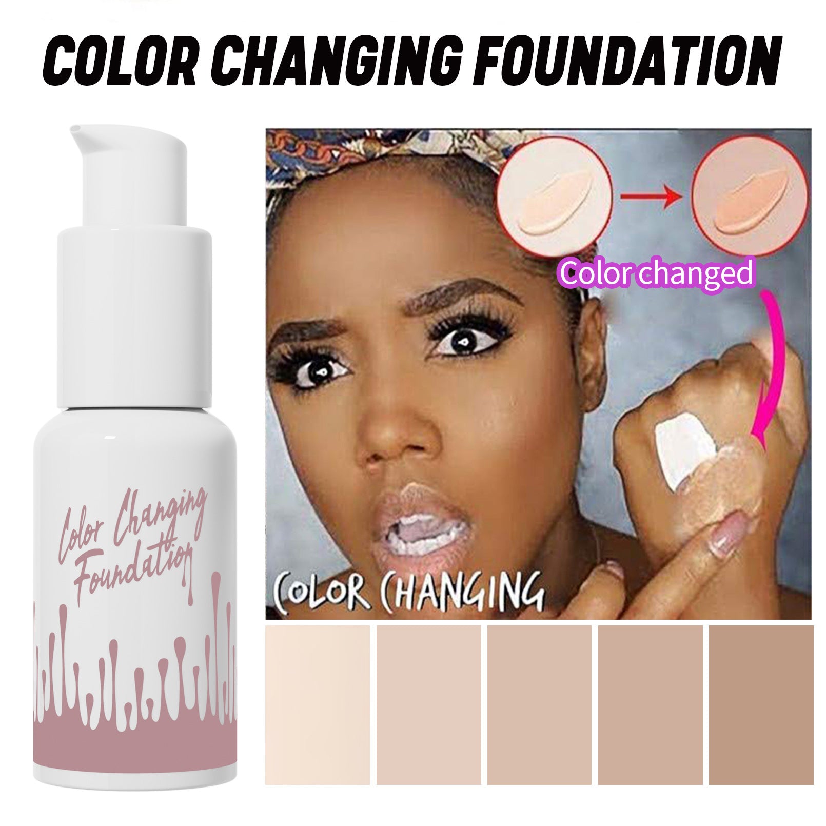 Color Changing Foundation,Color Changing Liquid Foundation Brightens And Lasts F
