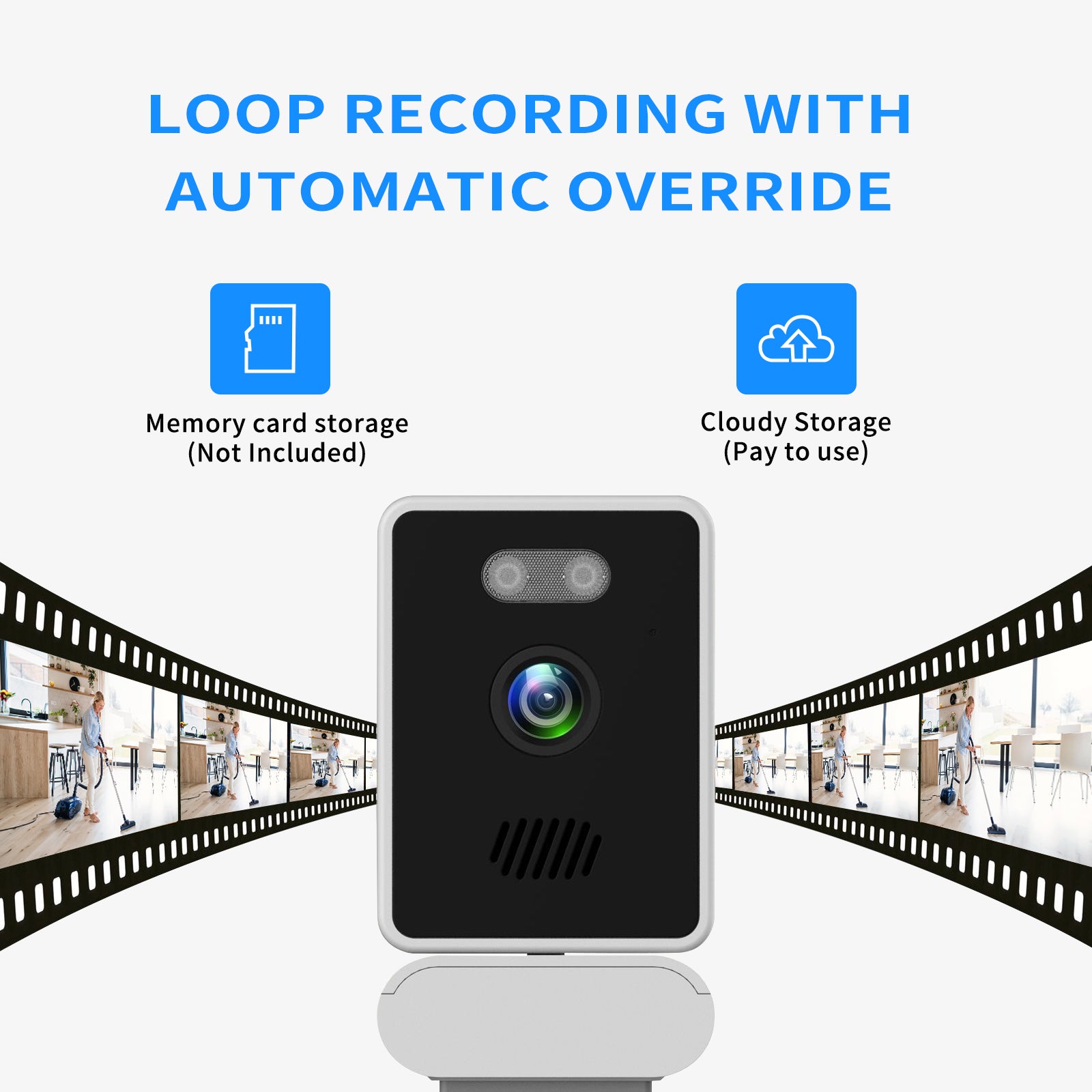 Window-Specific Security Camera, HD Night Vision USB Powered, Mobile Remote Wind