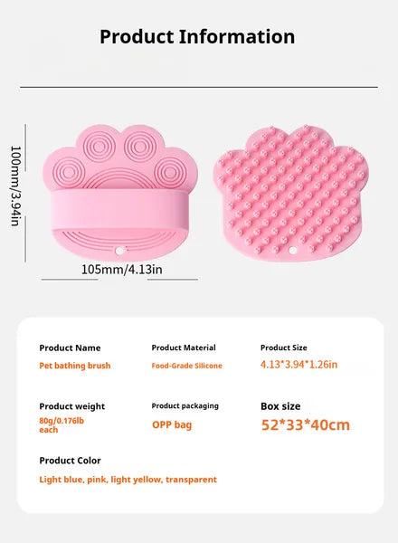 Dog Bath Brush,Pet Bath Comb Brush Soothing Massage Rubber Comb,Pet Bathing Brus
