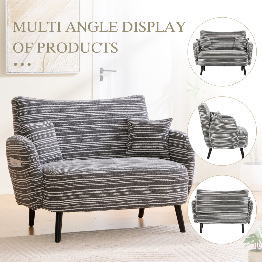Modern Style Two-seater Sofa With Ultra-comfortable Armrests, Armrest Pillows, A