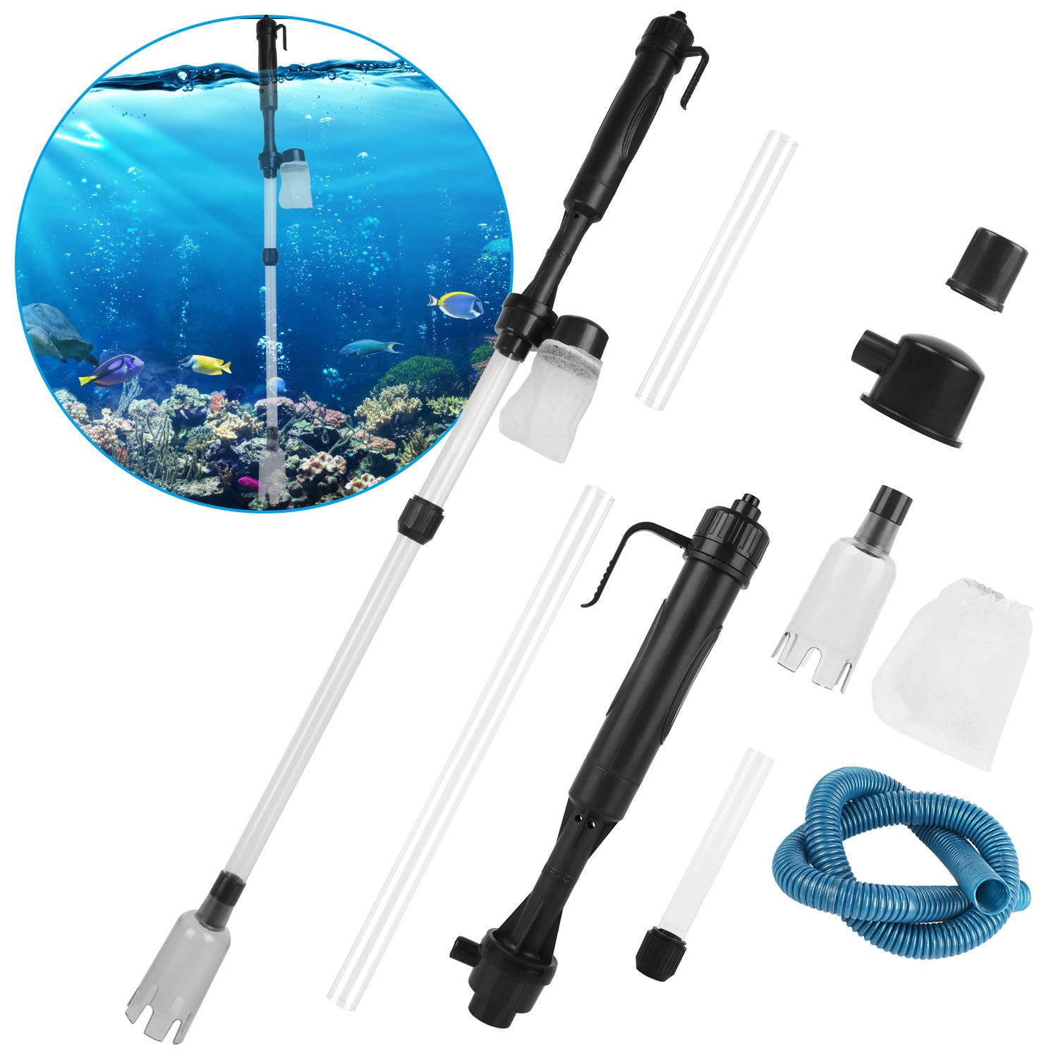 Battery-Operated Aquarium Vacuum Gravel Cleaner For Fish Tank