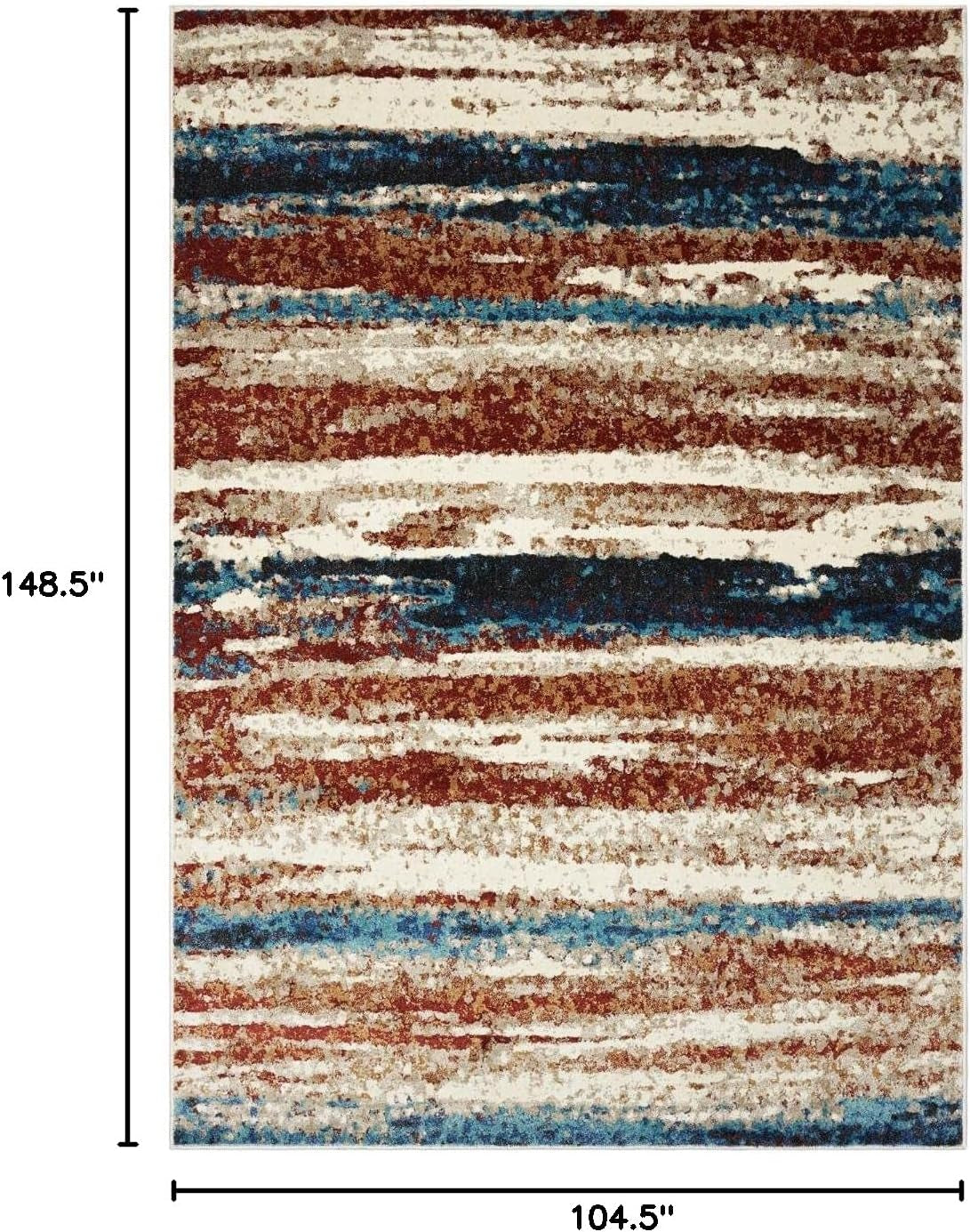 Lagos Collection Modern Passion 9X12 Abstract Area Rug