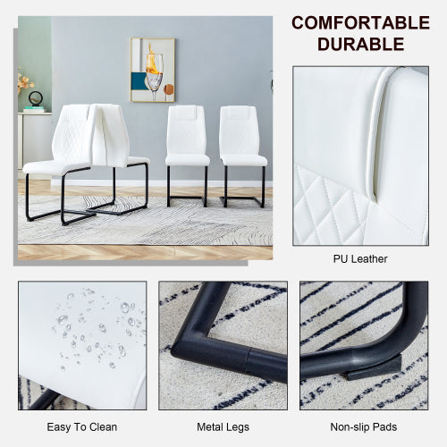 Modern Dining Chairs With Faux Leather Upholstered Seats - Dining Room Chairs Wi