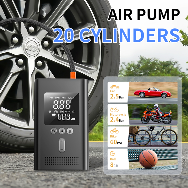 Portable Car Starter With Air Compressor,150PSI Digital Tire Inflator,Car Batter