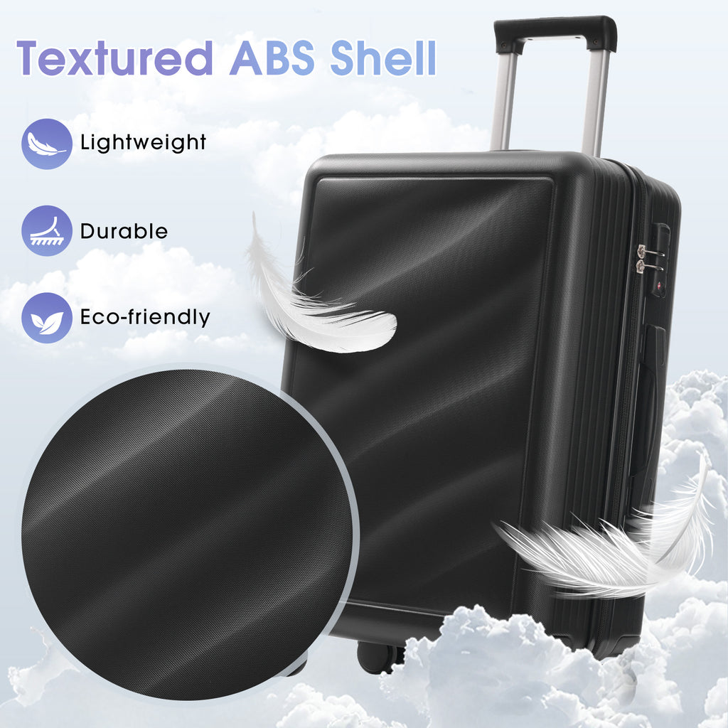 Luggage Set 3 Piece, Lightweight Durable ABS Suitcases With Spinner Wheels And T